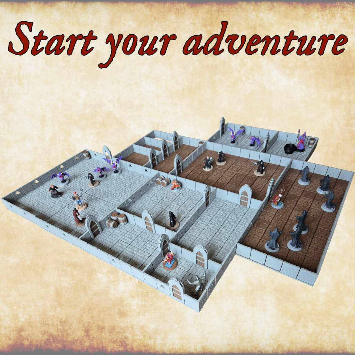Stenen Dungeon Terreinset | 128-Delig
