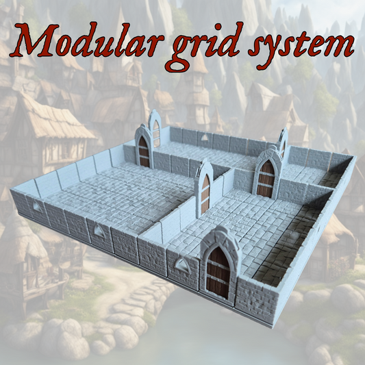 Modulaire stenen dungeon terreinset 128 onderdelen voor Dungeons and Dragons